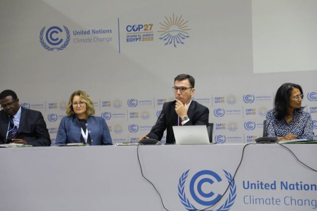 A view of the panelists at the side event