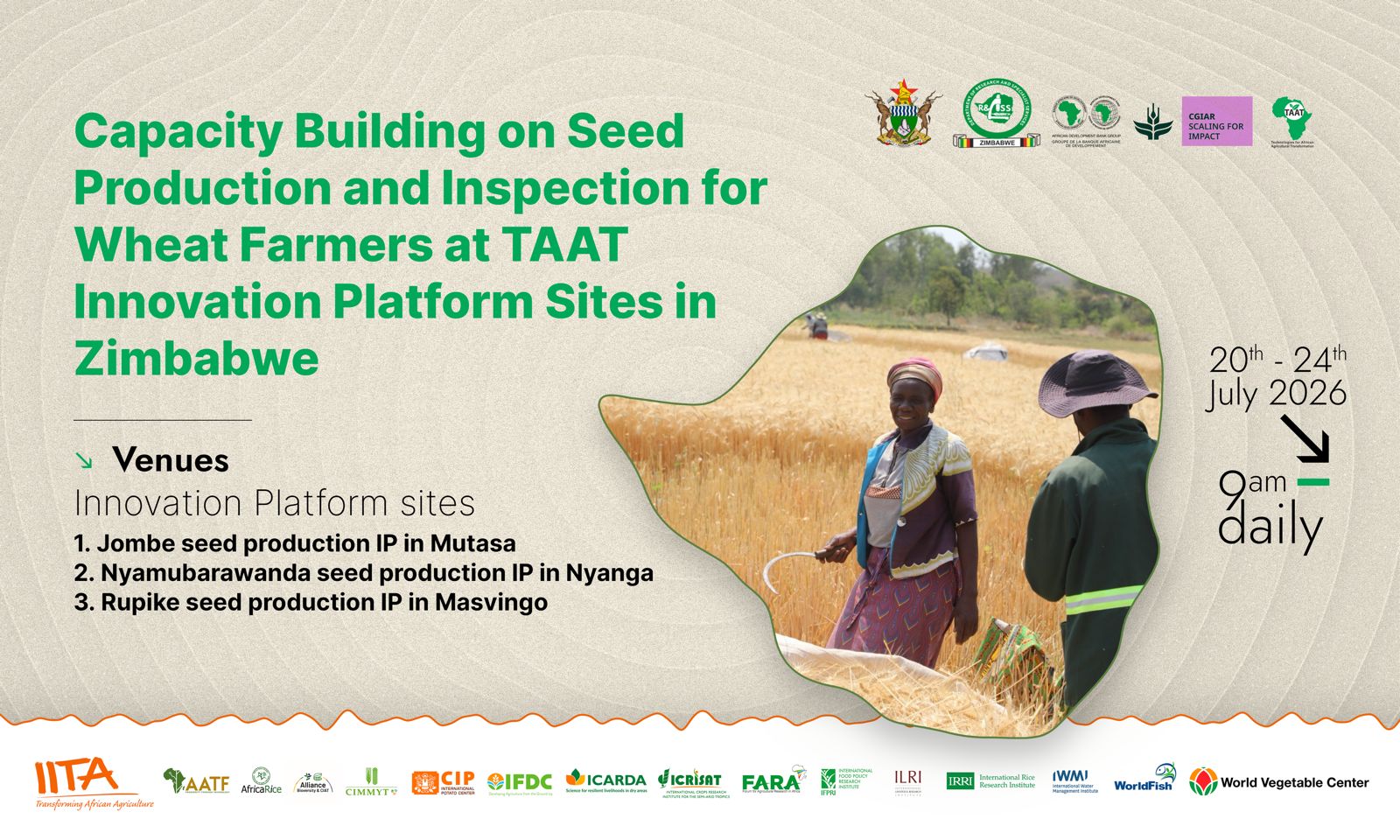 Capacity Building on Seed Production and Inspection for Wheat Farmers at TAAT Innovation Platform Sites in Zimbabwe